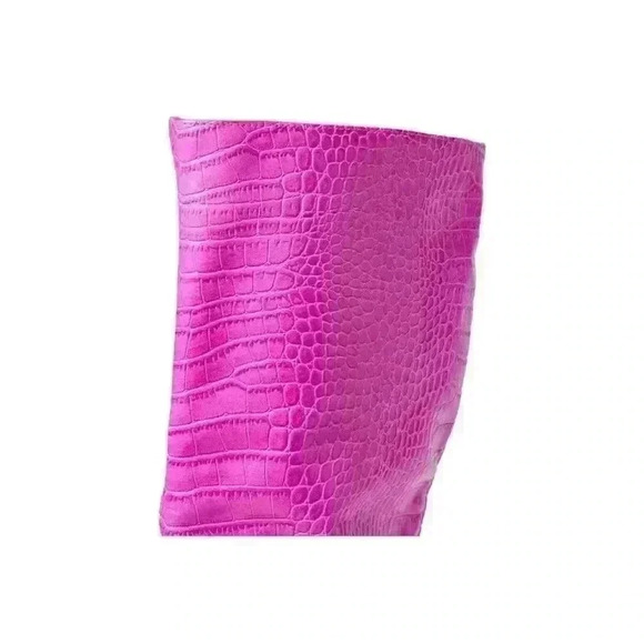 Steve Madden Boots Lavan‎ Pink Crocodile Embossed Knee High Heeled Boots Size 7 - Picture 5 of 6